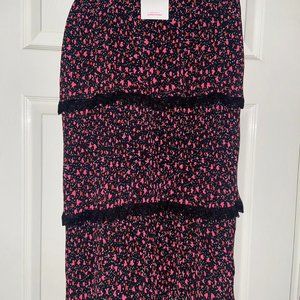 Womens Pink and Black Skirt